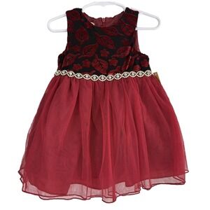 Purple Rose Toddler Girls Red Velvet Tulle Holiday Party Dress 24M NWT GDI2310‎